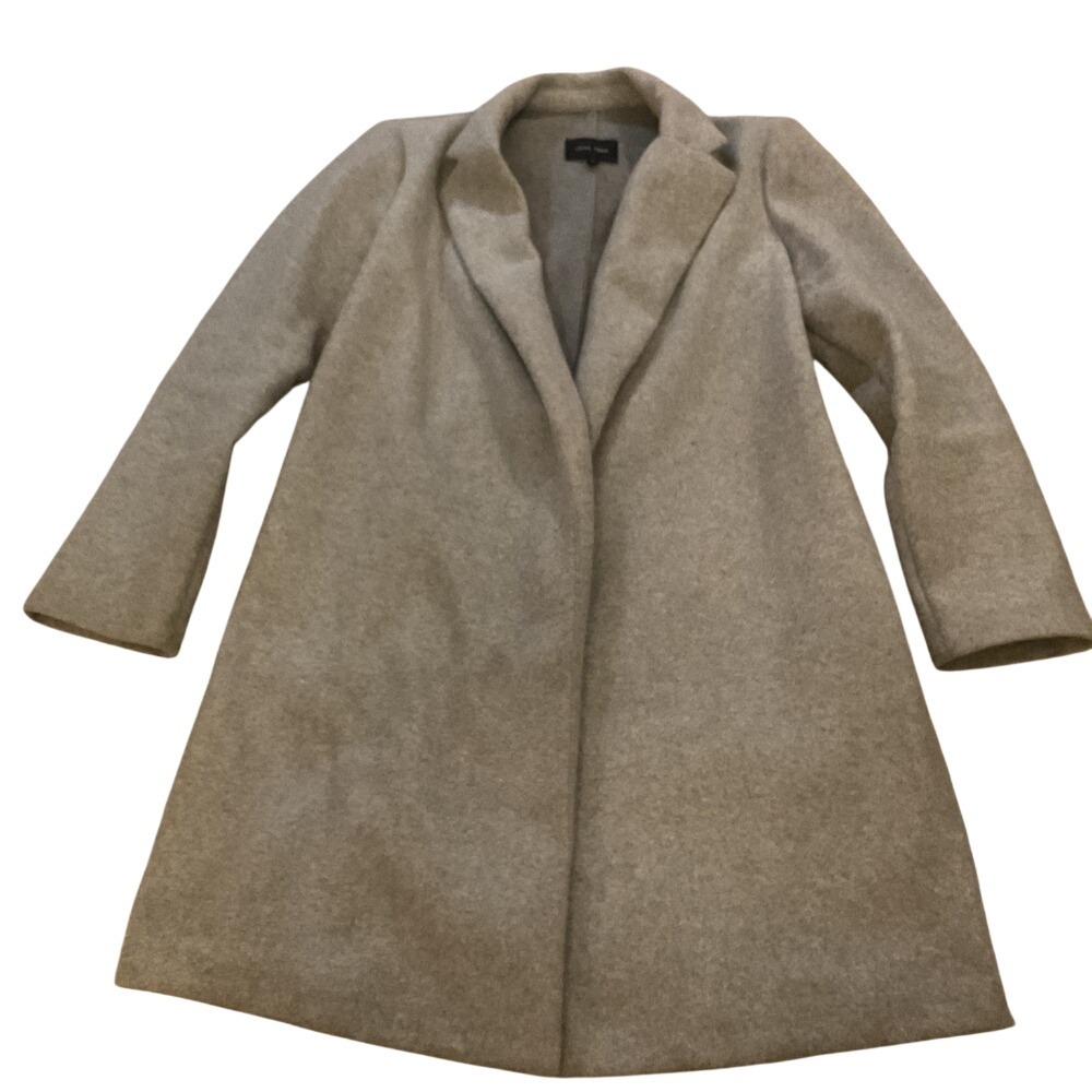 Love Tree Womens Grey Open Front Notched Lapel Overcoat Jacket Size L